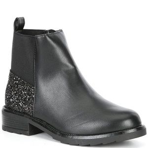 🆕 NEW STEVE MADDEN Joey Glitter Block Heel Booties sz 4